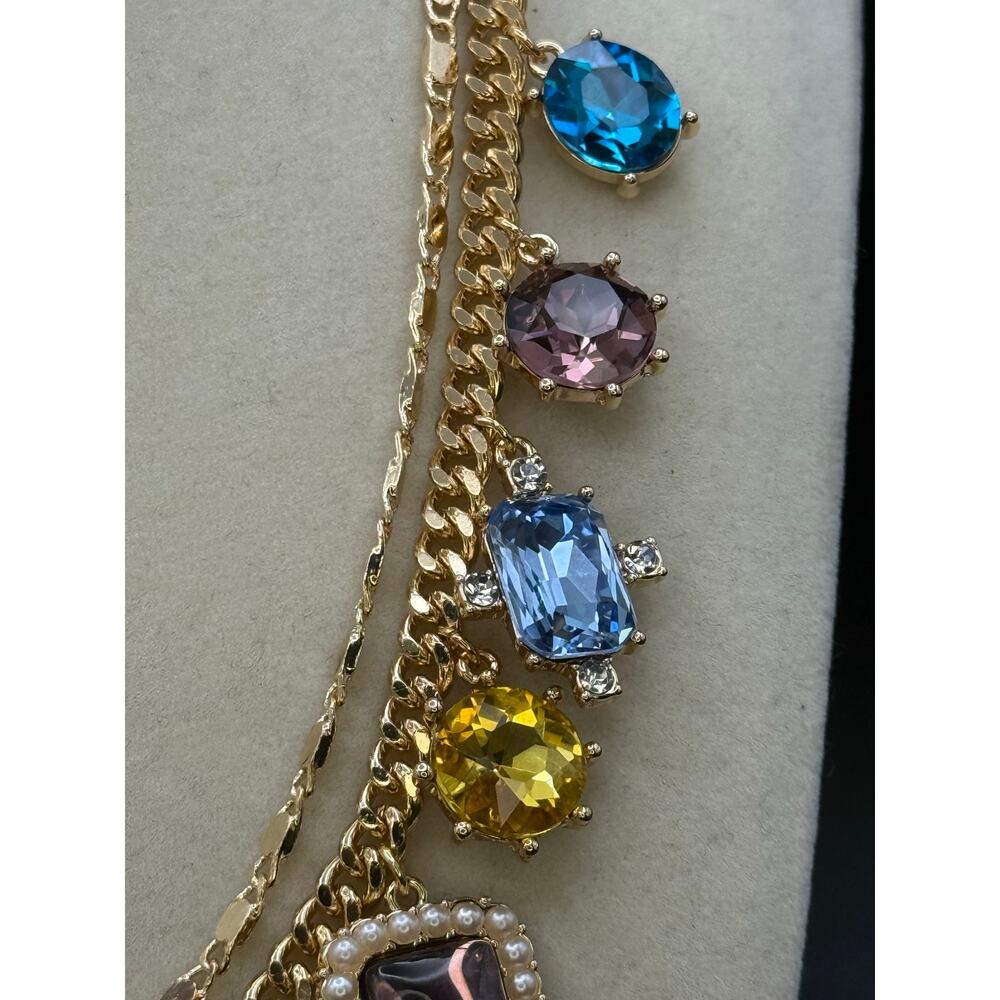 House of Harlow Colorful Crystal and Pearl Charm Necklace - Picture 4 of 7